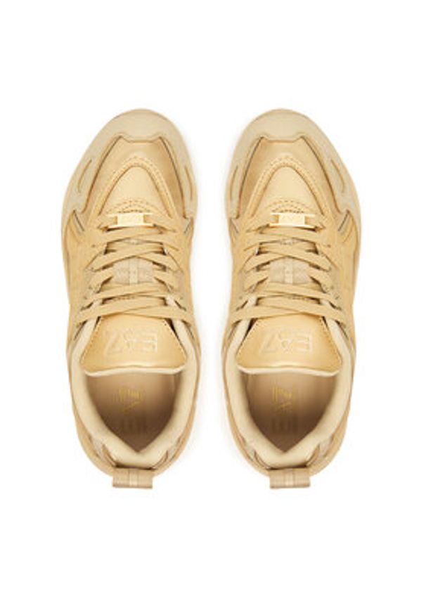 EA7 Emporio Armani Sneakersy 7X000306 AF18446 MZ147 Złoty. Kolor: złoty. Materiał: skóra
