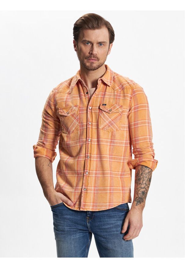 LTB Koszula Rohan 60475 15433 Pomarańczowy Slim Fit. Kolor: pomarańczowy. Materiał: bawełna