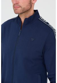 Guess - GUESS Granatowa męska bluza dresowa, Rozmiar XXL. Typ kołnierza: bez kaptura. Kolor: niebieski. Materiał: dresówka