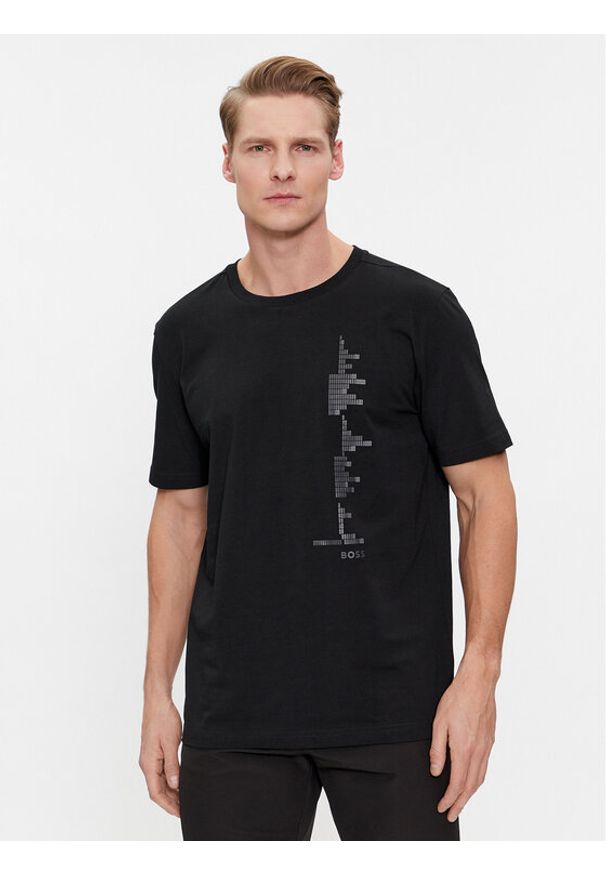 BOSS - Boss T-Shirt 50506340 Czarny Regular Fit. Kolor: czarny. Materiał: bawełna