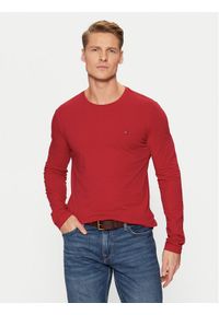 TOMMY HILFIGER - Tommy Hilfiger Longsleeve Stretch Tee MW0MW10804 Czerwony Slim Fit. Kolor: czerwony. Materiał: bawełna. Długość rękawa: długi rękaw