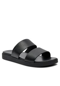 Calvin Klein Klapki Double Strap HM0HM01414 Czarny. Kolor: czarny. Materiał: skóra