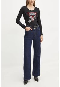 Guess - GUESS Czarny damski longsleeve Love Tee, Rozmiar L. Kolor: czarny. Długość rękawa: długi rękaw #5