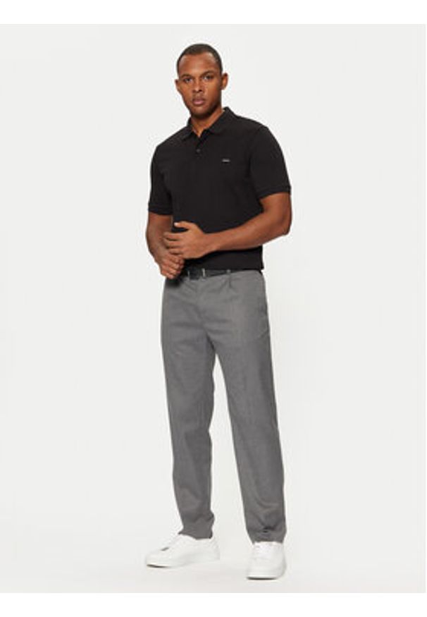 Calvin Klein Polo K10K111196 Czarny Slim Fit. Typ kołnierza: polo. Kolor: czarny. Materiał: bawełna