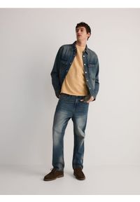 Reserved - Jeansy straight z efektem sprania - indigo jeans