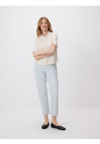 Reserved - Wełniany sweter polo - kremowy. Typ kołnierza: polo. Kolor: kremowy. Materiał: wełna #1