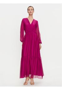 Dixie Sukienka wieczorowa A207J102 Fioletowy Regular Fit. Kolor: fioletowy. Materiał: jedwab, wiskoza. Styl: wizytowy