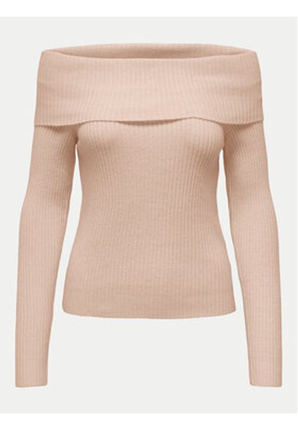 only - ONLY Sweter Katia 15311830 Beżowy Regular Fit. Kolor: beżowy. Materiał: syntetyk, wiskoza
