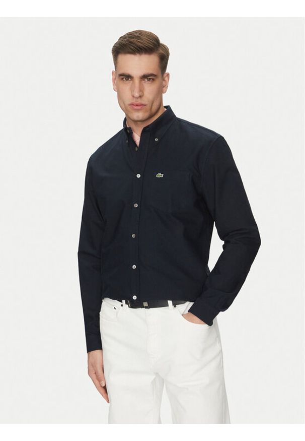 Lacoste Koszula CH1911 Czarny Regular Fit. Kolor: czarny. Materiał: bawełna