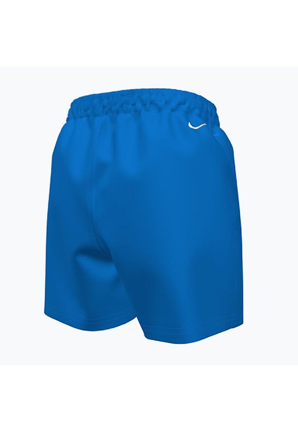 Szorty kąpielowe dziecięce Nike Split Logo 4" Volley. Kolor: niebieski. Długość: krótkie. Sezon: lato