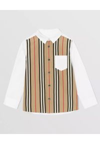 BURBERRY CHILDREN - Dwukolorowa koszula z bawełny 4-14 lat. Kolor: biały. Materiał: bawełna. Sezon: lato. Styl: klasyczny #1