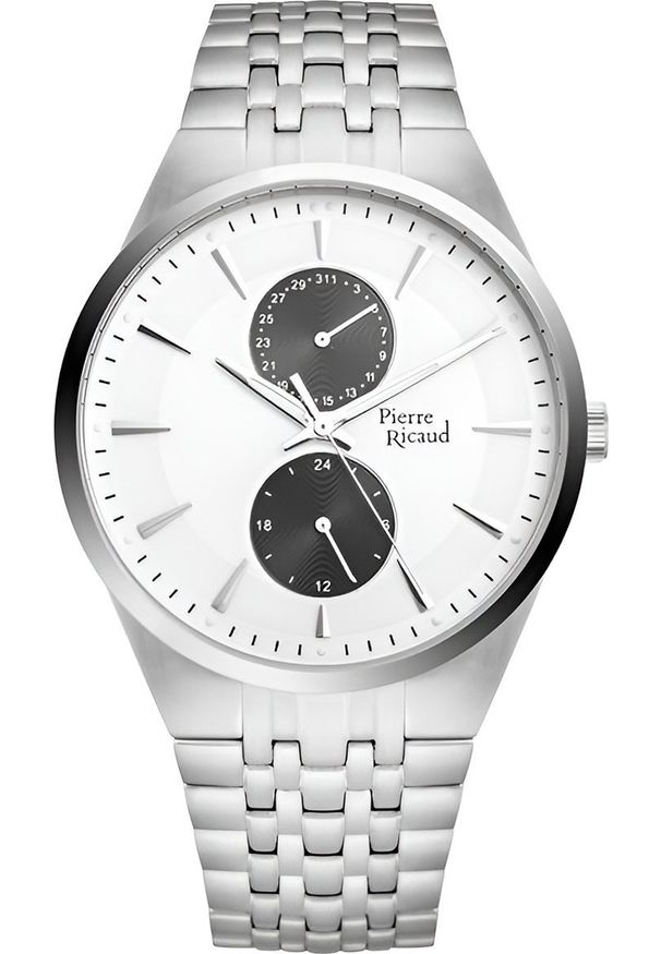 Zegarek Pierre Ricaud Zegarek męski Pierre Ricaud P97251.5113QFB srebrny. Kolor: srebrny