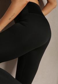 Renee - Czarne Sportowe Legginsy High Waist Vesara. Okazja: na co dzień. Stan: podwyższony. Kolor: czarny. Długość: długie. Styl: sportowy #4