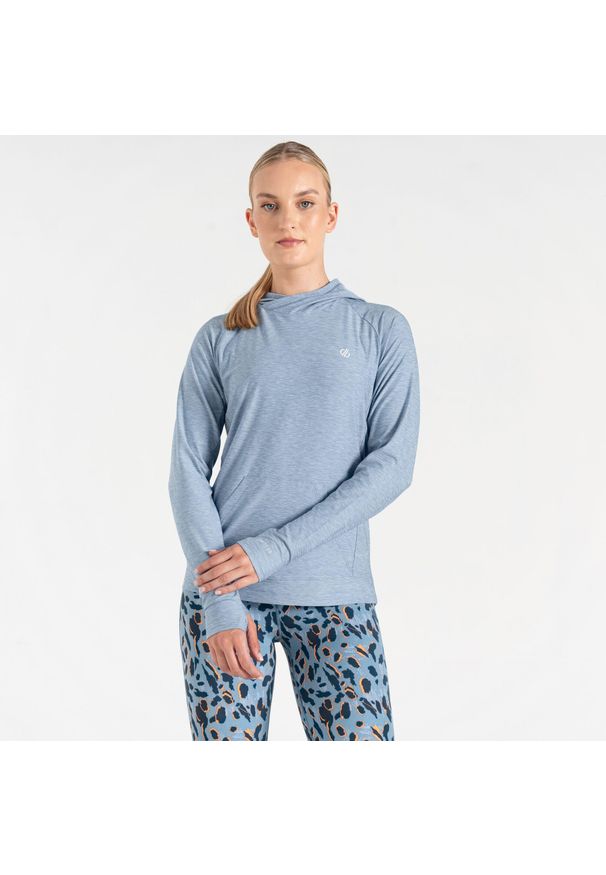 DARE 2B - Bluza sportowa z kapturem damska Sprint City. Typ kołnierza: kaptur. Kolor: niebieski. Styl: sportowy. Sport: bieganie