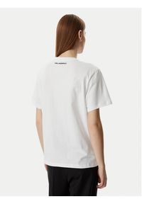 Karl Lagerfeld - KARL LAGERFELD T-Shirt B2W17081 Biały Regular Fit. Typ kołnierza: dekolt w karo. Kolor: biały. Materiał: bawełna #3