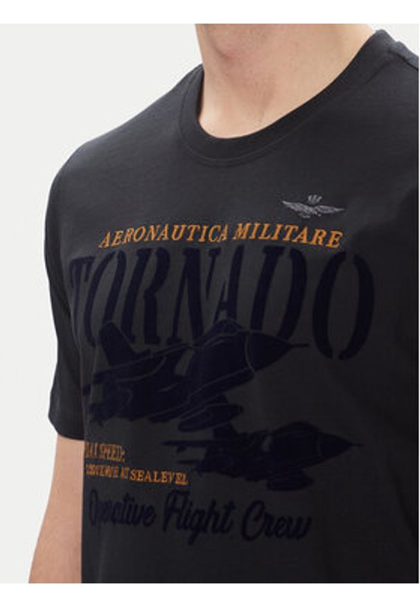 Aeronautica Militare T-Shirt 251TS2405J641 Granatowy Regular Fit. Kolor: niebieski. Materiał: bawełna
