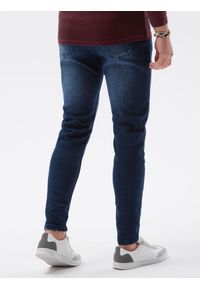 Ombre Clothing - Spodnie męskie jeansowe SLIM FIT P1064 - niebieskie - XXL. Okazja: na co dzień. Kolor: niebieski. Materiał: jeans. Styl: casual #5