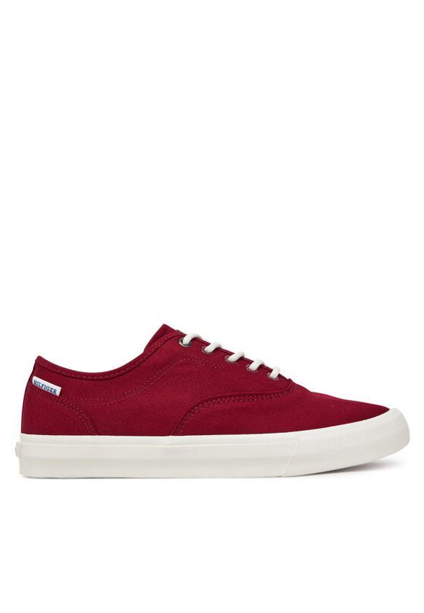 TOMMY HILFIGER - Tommy Hilfiger Tenisówki Hi Vulc Oxford Twill FM0FM05400 Czerwony. Kolor: czerwony. Materiał: materiał