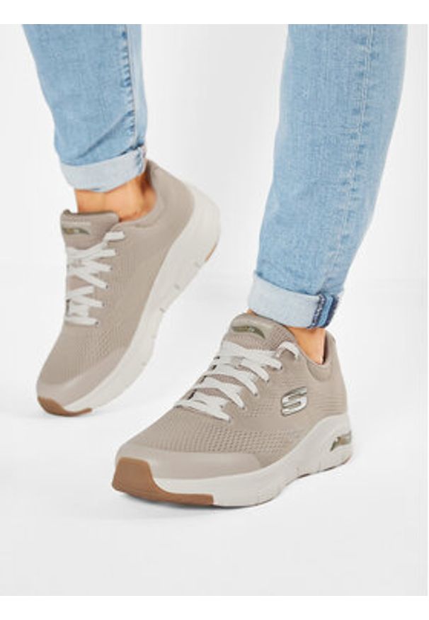 skechers - Skechers Sneakersy Arch Fit 232040/TPE Beżowy. Kolor: beżowy. Materiał: materiał