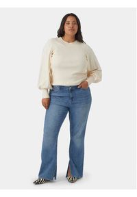 Vero Moda Curve Sweter 10291293 Beżowy Regular Fit. Kolor: beżowy. Materiał: syntetyk