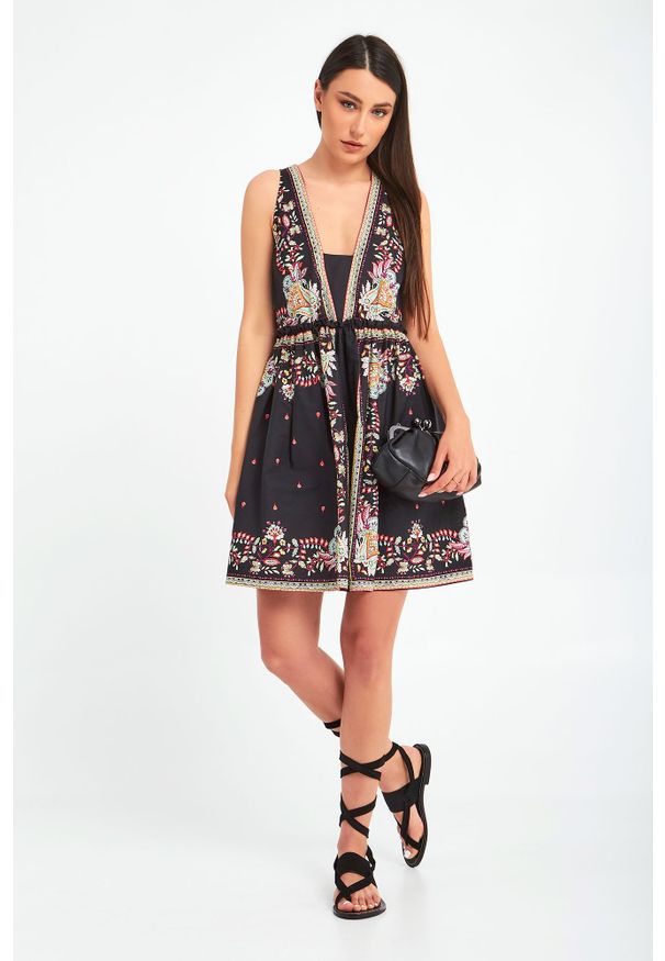 Twinset Milano - SUKIENKA TWINSET. Długość rękawa: bez rękawów. Wzór: kolorowy. Długość: mini