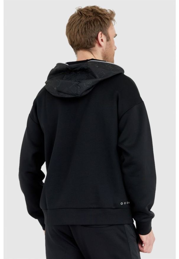 La Martina - LA MARTINA Czarna bluza męska ze srebrnym logo, Rozmiar L. Kolor: czarny