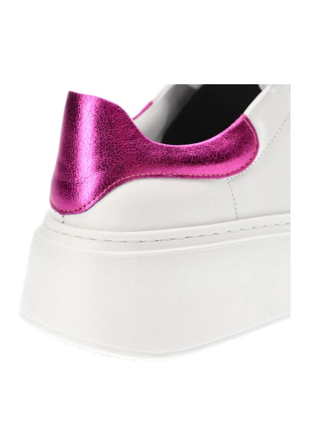 DAMISS - Białe Sneakersy Damiss Wygodne Skórzane Buty Damskie. Kolor: biały. Materiał: skóra. Szerokość cholewki: normalna