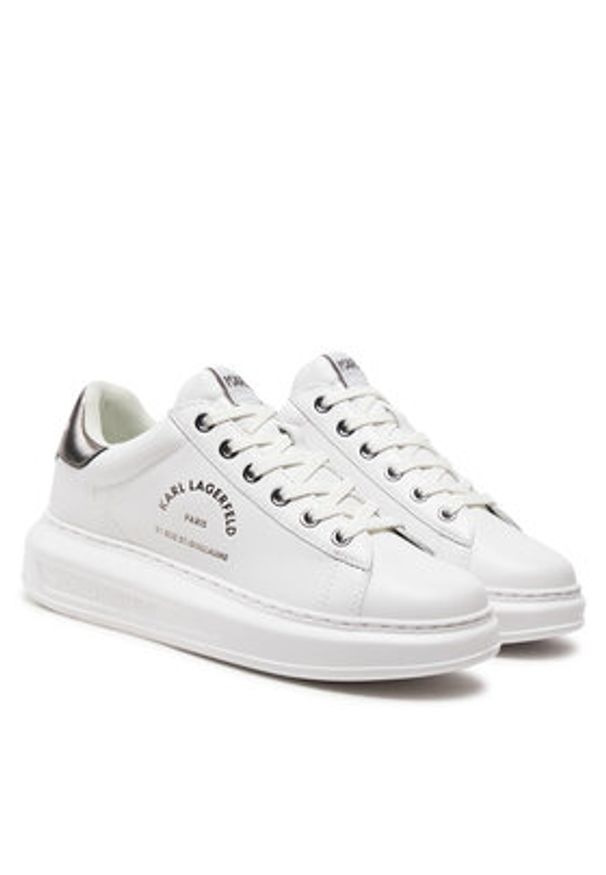 Karl Lagerfeld - KARL LAGERFELD Sneakersy KL62538K Biały. Kolor: biały. Materiał: skóra