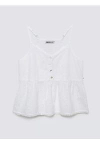 Big-Star - Top damski bawełniany haftowany biały Balbina 100. Kolor: biały. Materiał: bawełna. Długość rękawa: na ramiączkach. Wzór: haft. Sezon: lato. Styl: elegancki #2