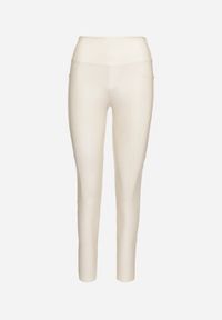 Born2be - Białe Legginsy z Imitacji Skóry i Kieszeni z Wysokim Stanem Olabria. Okazja: na co dzień. Stan: podwyższony. Kolor: biały. Materiał: skóra. Styl: elegancki, casual #7