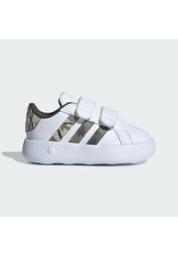 Adidas - Buty Grand Court 2.0 Kids. Zapięcie: pasek. Kolor: biały, wielokolorowy, beżowy, szary. Materiał: materiał
