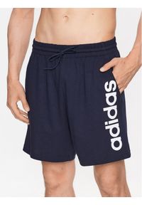 Adidas - adidas Szorty sportowe AEROREADY Essentials Single Jersey Linear Logo Shorts IC0064 Niebieski Regular Fit. Kolor: niebieski. Materiał: bawełna. Styl: sportowy #1