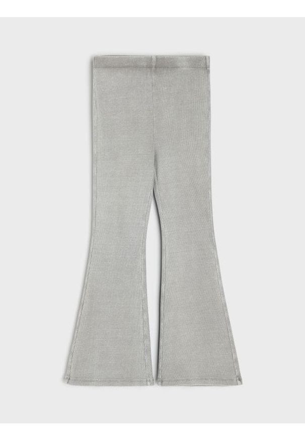 Sinsay - Legginsy flare z efektem sprania - szary. Kolor: szary