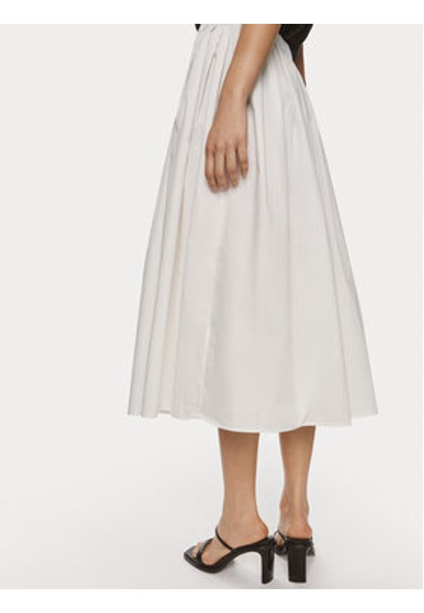 ViCOLO Spódnica midi TB0195 Biały Regular Fit. Kolor: biały. Materiał: bawełna