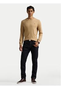 Polo Ralph Lauren Longsleeve 710760121027 Beżowy Slim Fit. Typ kołnierza: polo. Kolor: beżowy. Materiał: bawełna. Długość rękawa: długi rękaw #4