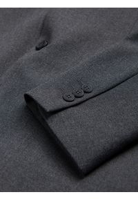 Ombre Clothing - Elegancka marynarka męska z dekoracyjnymi guzikami na mankietach - grafitowa V1. Kolor: szary. Materiał: poliester. Styl: elegancki #4