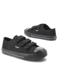 Big-Star - Trampki dziecięce Big Star, cholewka z materiału tekstylnego zapięcie na rzepy zaokrąglony wzmocniony nosek, czarne, TT374172. Okazja: na co dzień, na uczelnię, na spacer. Zapięcie: rzepy. Kolor: czarny. Materiał: materiał. Szerokość cholewki: normalna. Styl: casual, klasyczny, sportowy #4