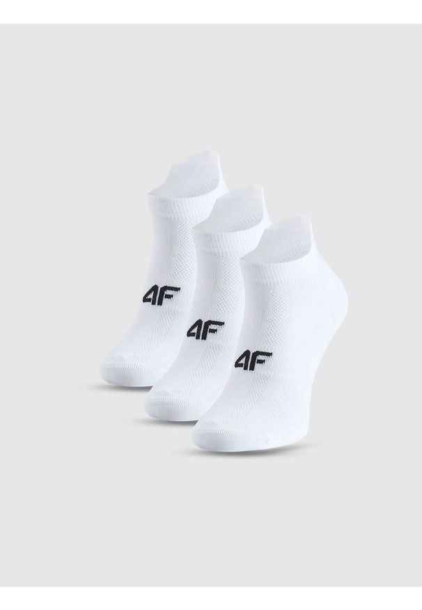 4f - 4F Skarpetki treningowe przed kostkę (3-pack) damskie - białe 39-42. Kolor: biały. Materiał: materiał, elastan, włókno, syntetyk. Sport: kolarstwo, fitness