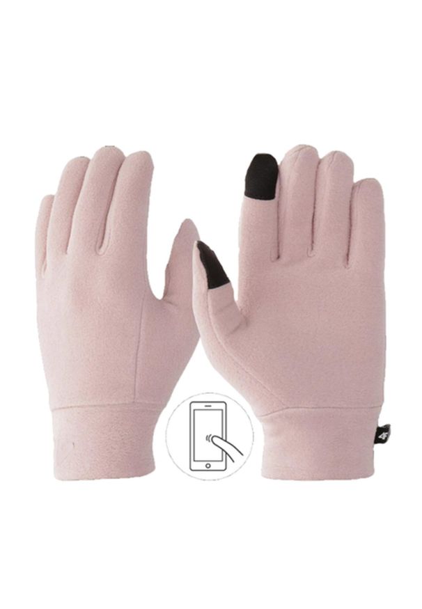 4f - Dziecięce rękawice 4F. Kolor: różowy. Sezon: zima