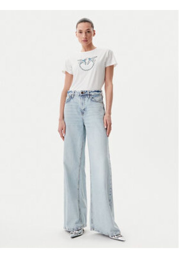 Pinko - PINKO T-Shirt Quentin 100535 A2G7 Biały Regular Fit. Kolor: biały. Materiał: bawełna