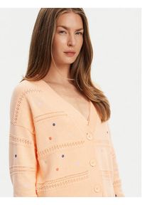 United Colors of Benetton - United Colors Of Benetton Kardigan 10C1E604W Pomarańczowy Regular Fit. Kolor: pomarańczowy. Materiał: bawełna #5