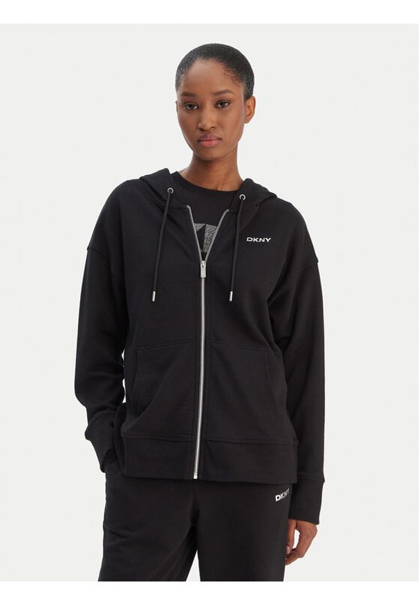DKNY Sport Bluza DP6J9665 Czarny Regular Fit. Kolor: czarny. Materiał: bawełna, syntetyk. Styl: sportowy