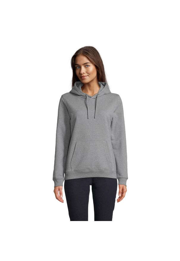 SOL'S - Bluza damska z kapturem Sol's Nicholas. Typ kołnierza: kaptur. Kolor: szary