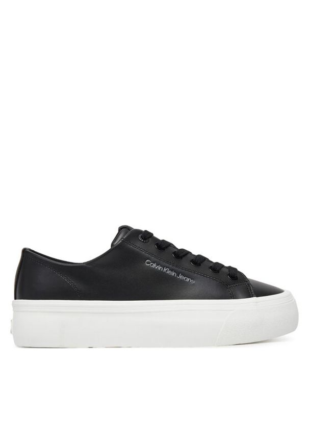 Calvin Klein Jeans Sneakersy Vulc Flatform Low Mg Lth YW0YW01771 Czarny. Kolor: czarny. Materiał: skóra