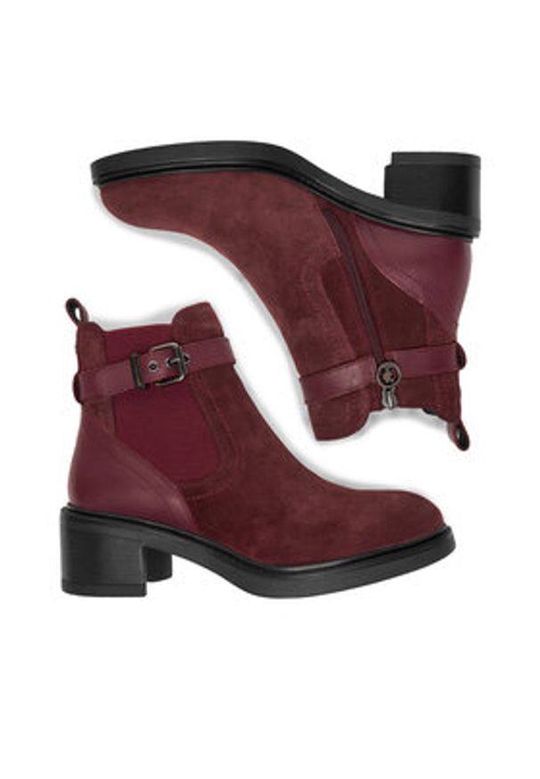 U.S. Polo Assn. Botki CEO-KATERI001W/ELE1 Bordowy. Kolor: czerwony. Materiał: skóra, zamsz