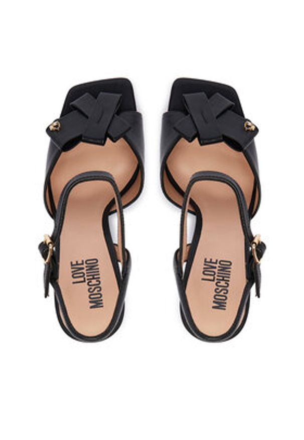 Love Moschino - LOVE MOSCHINO Sandały JA16069G0OIE0000 Czarny. Kolor: czarny. Materiał: skóra