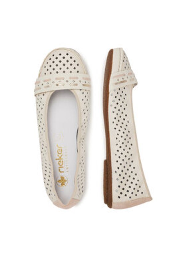 Rieker Baleriny CEO-41430-60 Beżowy. Kolor: beżowy. Materiał: syntetyk, skóra