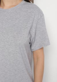 Born2be - Szary T-shirt z Bawełny w Klasycznym Stylu Tulseli. Okazja: na co dzień. Kolor: szary. Materiał: bawełna. Styl: klasyczny #3