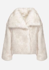 Born2be - Jasnobeżowa Kurtka Futerko z Szerokim Kołnierzem Vertilira. Okazja: na co dzień. Kolor: beżowy. Materiał: futro. Styl: wizytowy, casual, elegancki #5