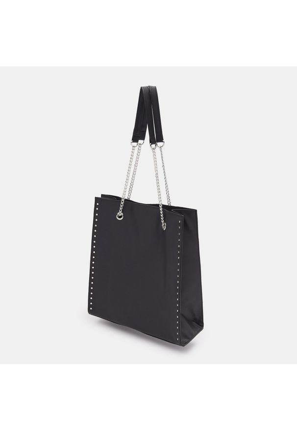 Sinsay - Torba shopper - Czarny. Kolor: czarny